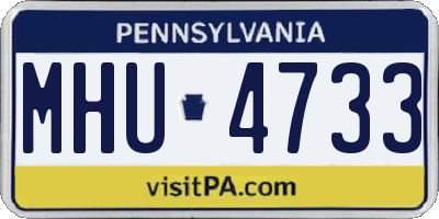 PA license plate MHU4733