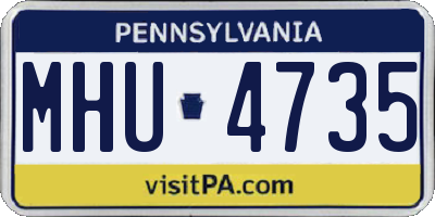 PA license plate MHU4735