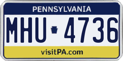 PA license plate MHU4736