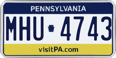 PA license plate MHU4743