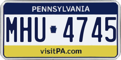 PA license plate MHU4745