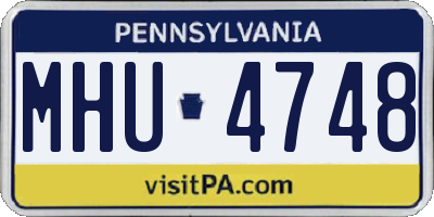 PA license plate MHU4748