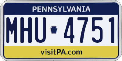 PA license plate MHU4751