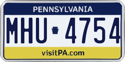 PA license plate MHU4754