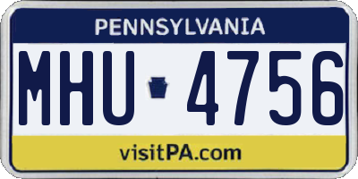 PA license plate MHU4756