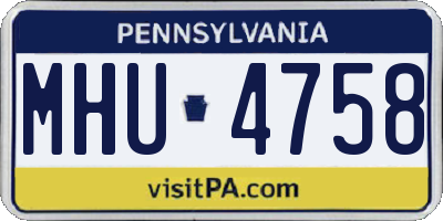 PA license plate MHU4758