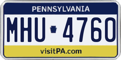 PA license plate MHU4760