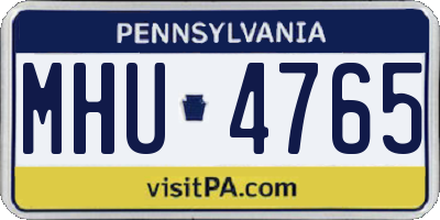 PA license plate MHU4765