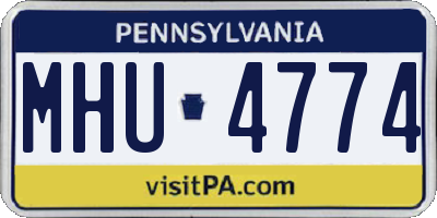 PA license plate MHU4774