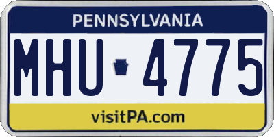PA license plate MHU4775