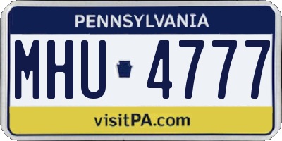 PA license plate MHU4777