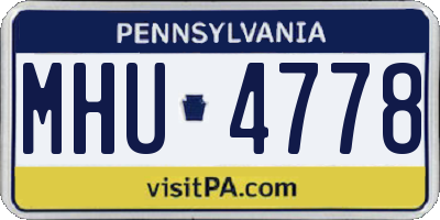 PA license plate MHU4778
