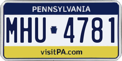 PA license plate MHU4781