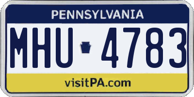 PA license plate MHU4783