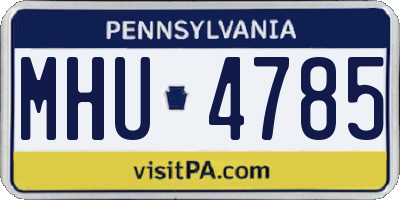 PA license plate MHU4785