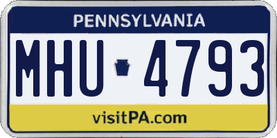 PA license plate MHU4793