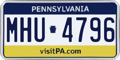 PA license plate MHU4796
