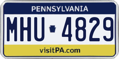 PA license plate MHU4829