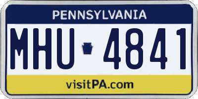 PA license plate MHU4841