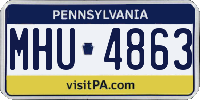 PA license plate MHU4863