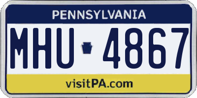 PA license plate MHU4867