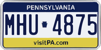PA license plate MHU4875