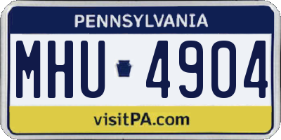 PA license plate MHU4904