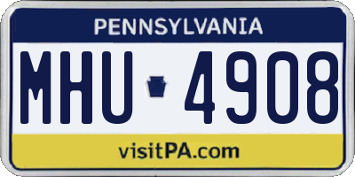 PA license plate MHU4908