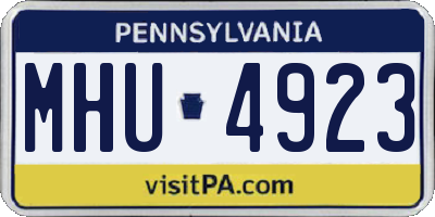 PA license plate MHU4923