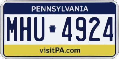 PA license plate MHU4924