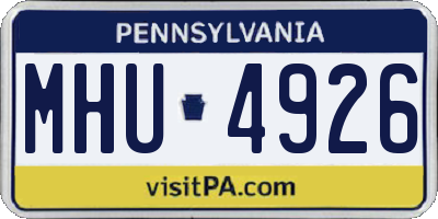 PA license plate MHU4926