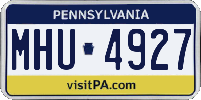 PA license plate MHU4927