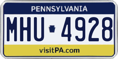 PA license plate MHU4928