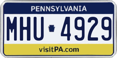PA license plate MHU4929