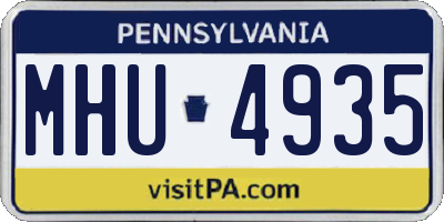 PA license plate MHU4935