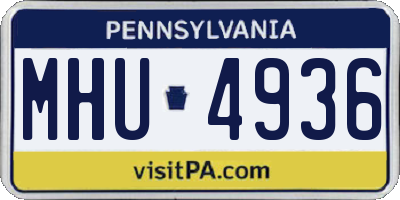 PA license plate MHU4936