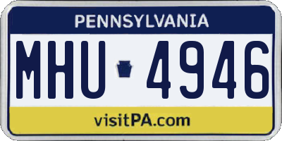 PA license plate MHU4946