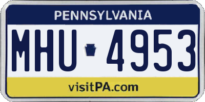 PA license plate MHU4953
