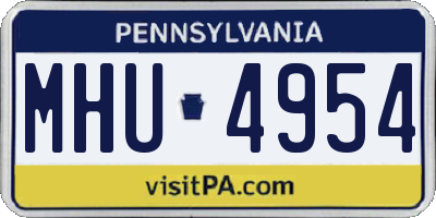PA license plate MHU4954