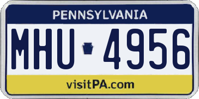 PA license plate MHU4956