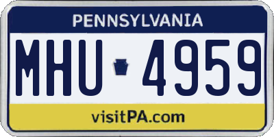 PA license plate MHU4959