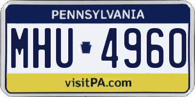 PA license plate MHU4960