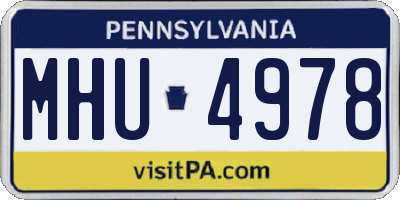 PA license plate MHU4978