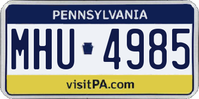 PA license plate MHU4985