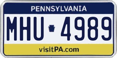 PA license plate MHU4989