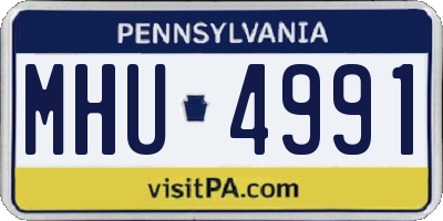 PA license plate MHU4991