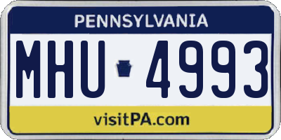 PA license plate MHU4993