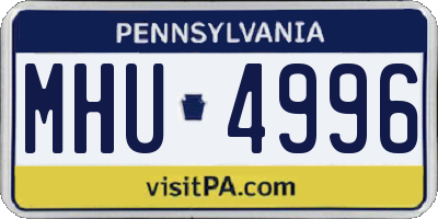 PA license plate MHU4996