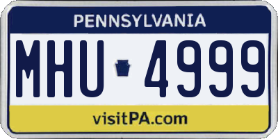 PA license plate MHU4999
