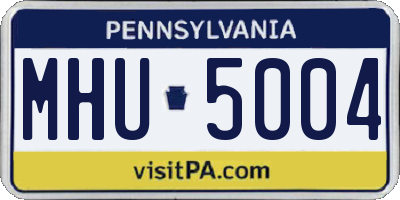 PA license plate MHU5004